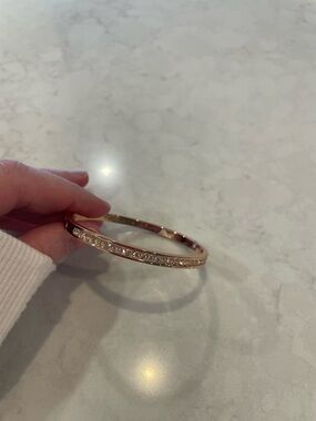 Givenchy Rose Gold Crystal Pavé Bangle Bracelet - Women